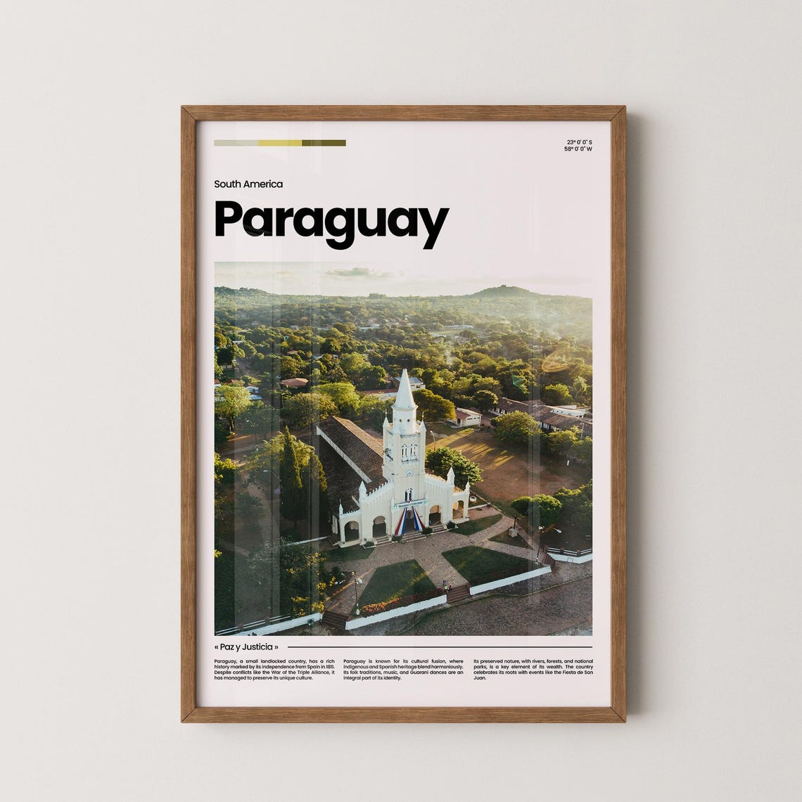 Paraguay Travel Poster Paraguay Poster Paraguay Photo Poster Paraguay Print South America Poster Travel Poster Print Travel Gift