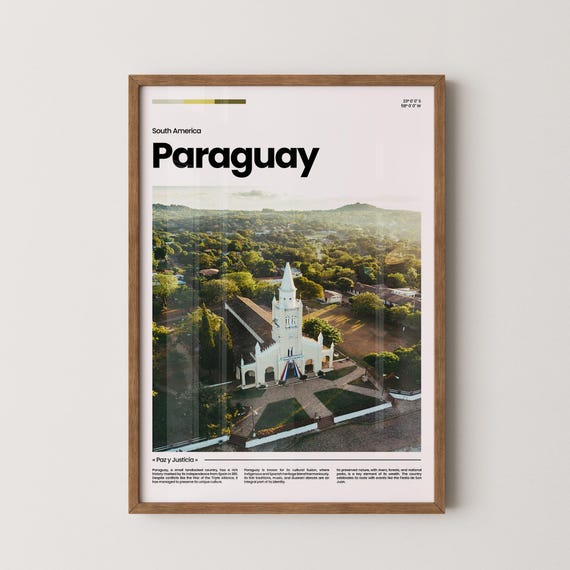 Paraguay Travel Poster Paraguay Poster Paraguay Photo Poster Paraguay Print South America Poster Travel Poster Print Travel Gift