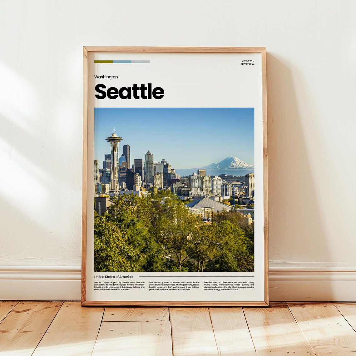 Seattle Poster Print Photo Wall Art Washington Travel Gift