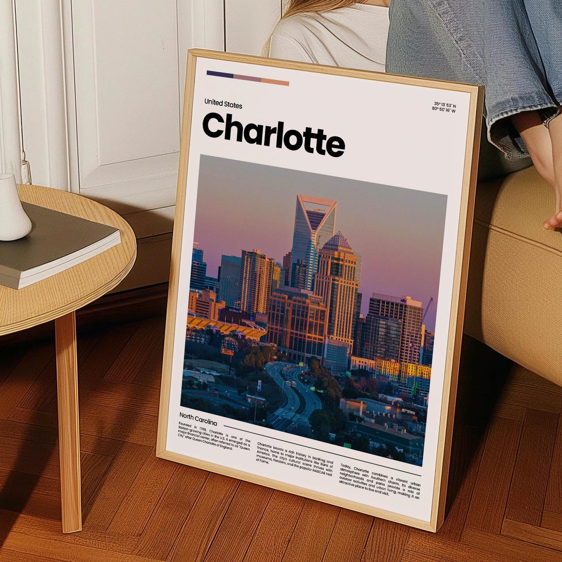 Charlotte Travel Poster Charlotte Poster Charlotte Photo Poster Charlotte Art Print Usa Poster Usa Travel Poster Travel Gift - Image 3