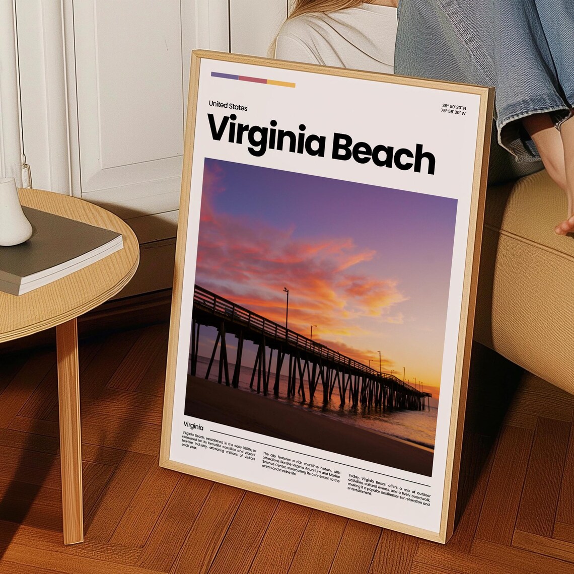 Virginia Beach Travel Poster Virginia Beach Poster Virginia Beach Photo Poster Virginia Beach Art Print Usa Poster Travel Gift - Image 3