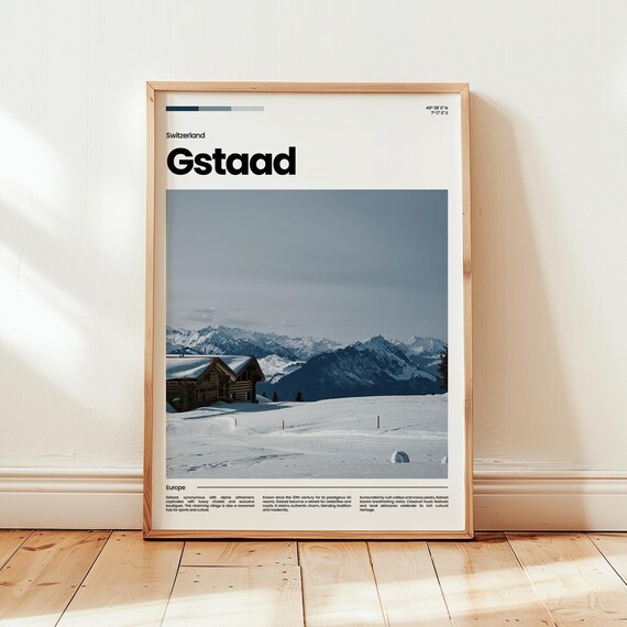 Gstaad Poster Print Photo Wall Art Switzerland Travel Gift