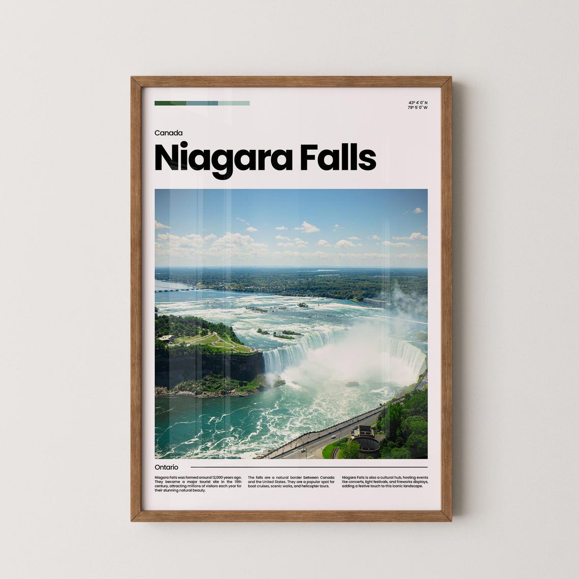 Niagara Falls Aerial Waterfall Mist Boat Tour Canada Travel Poster