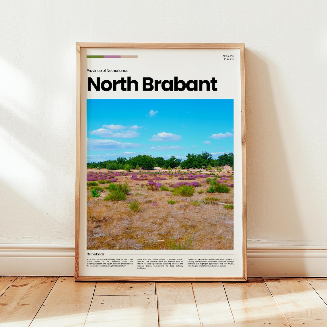 North Brabant Netherlands Purple Heathland Nature Reserve Travel Poster