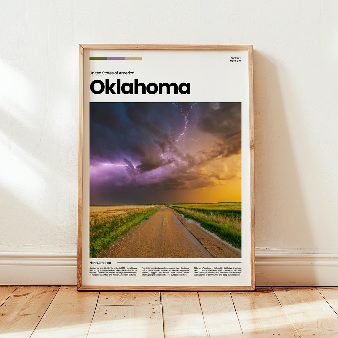 Oklahoma Poster Print Photo Wall Art United States Travel Gift