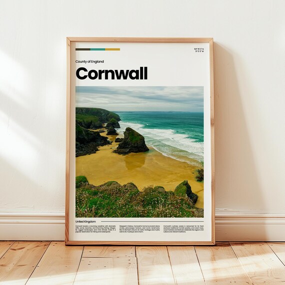 Cornwall Poster Print Photo Wall Art England Travel Gift