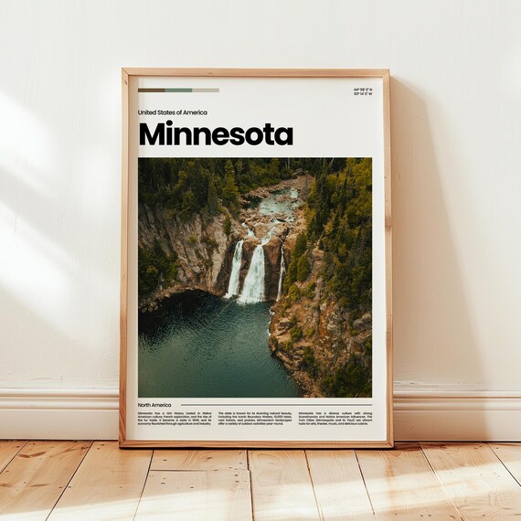 Minnesota Poster Print Photo Wall Art Usa United States Travel Gift