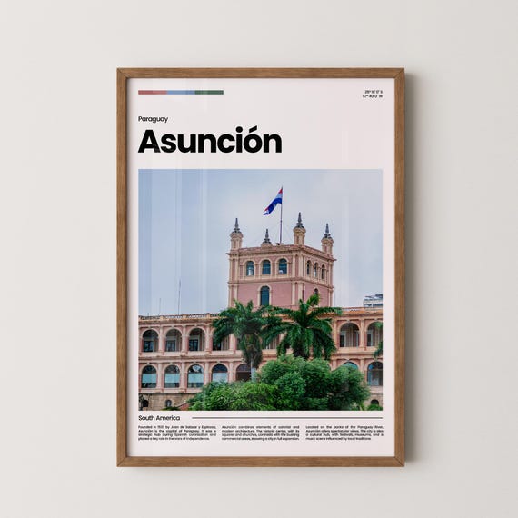 Asuncion Travel Poster Asuncion Poster Asuncion Photo Poster Asuncion Art Print South America Poster Paraguay Poster Travel Gift