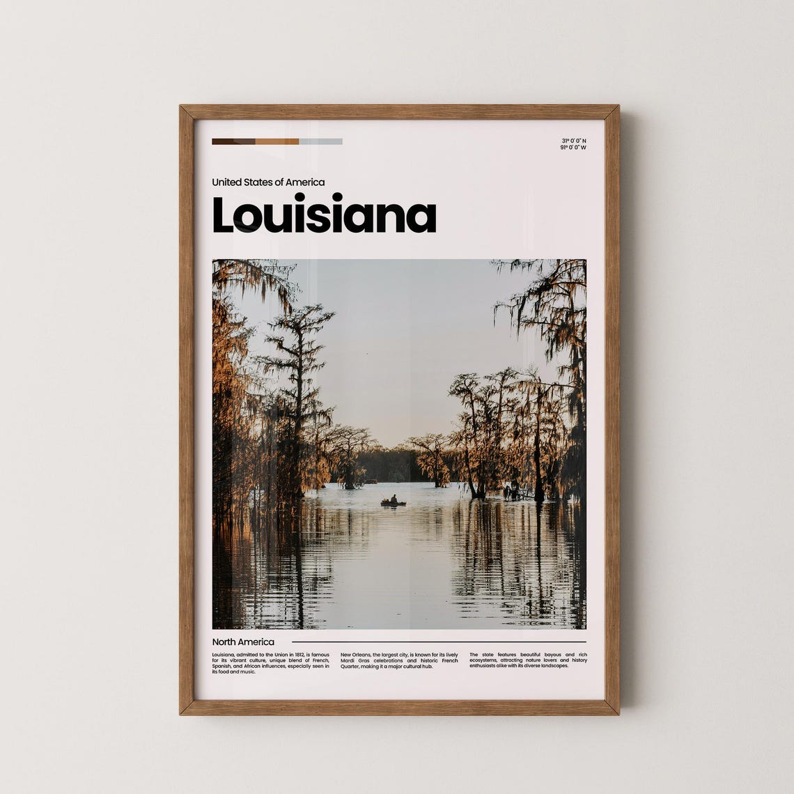 Louisiana Travel Poster Louisiana Poster Louisiana Photo Poster Louisiana Art Print Louisiana Art Usa Poster Travel Gift