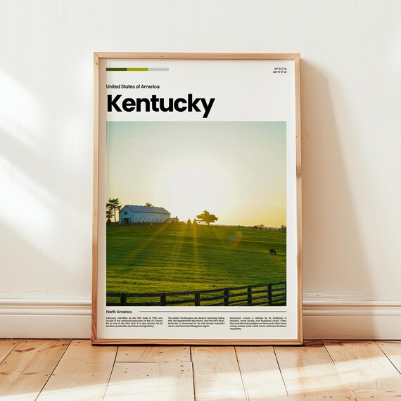 Kentucky Poster Print Photo Wall Art United States Travel Gift