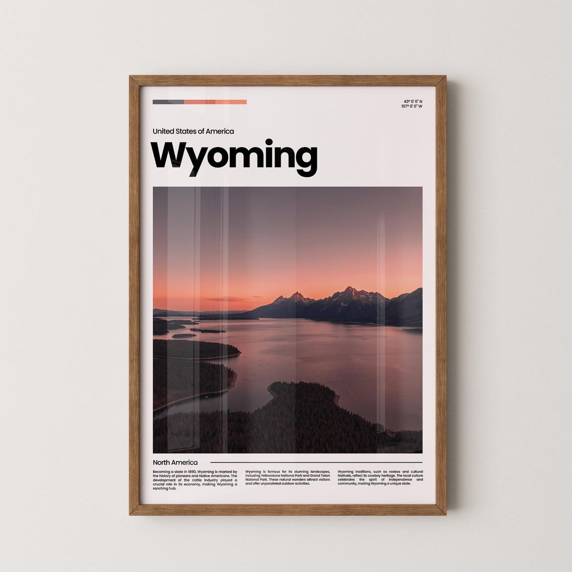 Wyoming Grand Teton Sunset Mountain Lake Reflection Scenic Poster