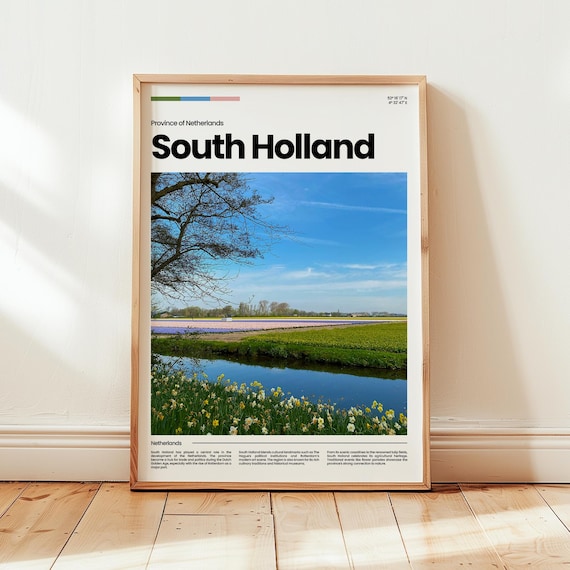 South Holland Netherlands Daffodils Canal Tulip Fields Poster