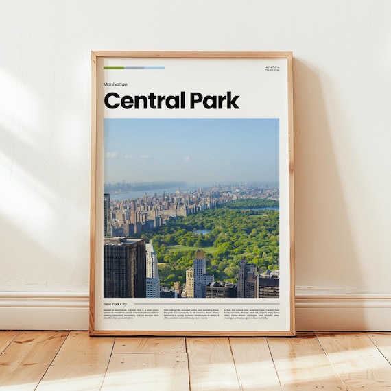 Central Park Manhattan Summer Aerial Green Space Travel Poster
