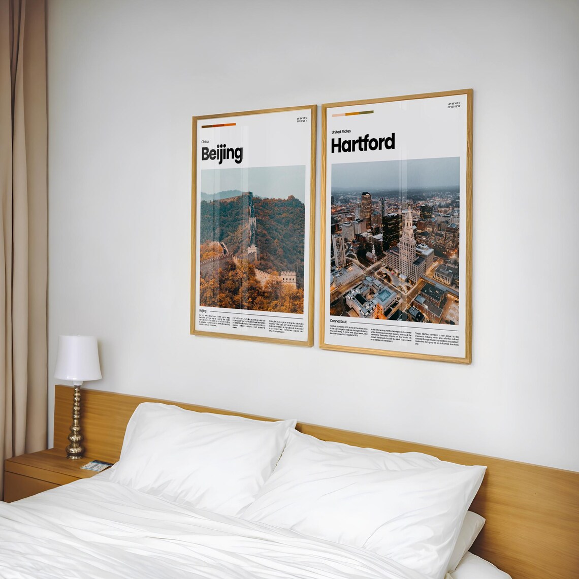 Hartford Connecticut City Aerial Dusk Travel Photography Poster - Image 2