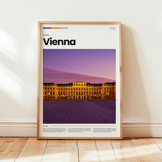 Grand Vienna Austria Schönbrunn Palace Purple Sunset Sky Poster