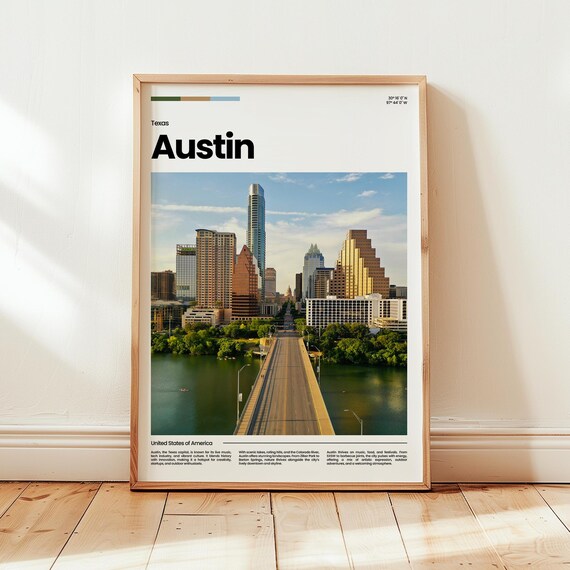 Austin Poster Print Photo Wall Art Texas Travel Gift