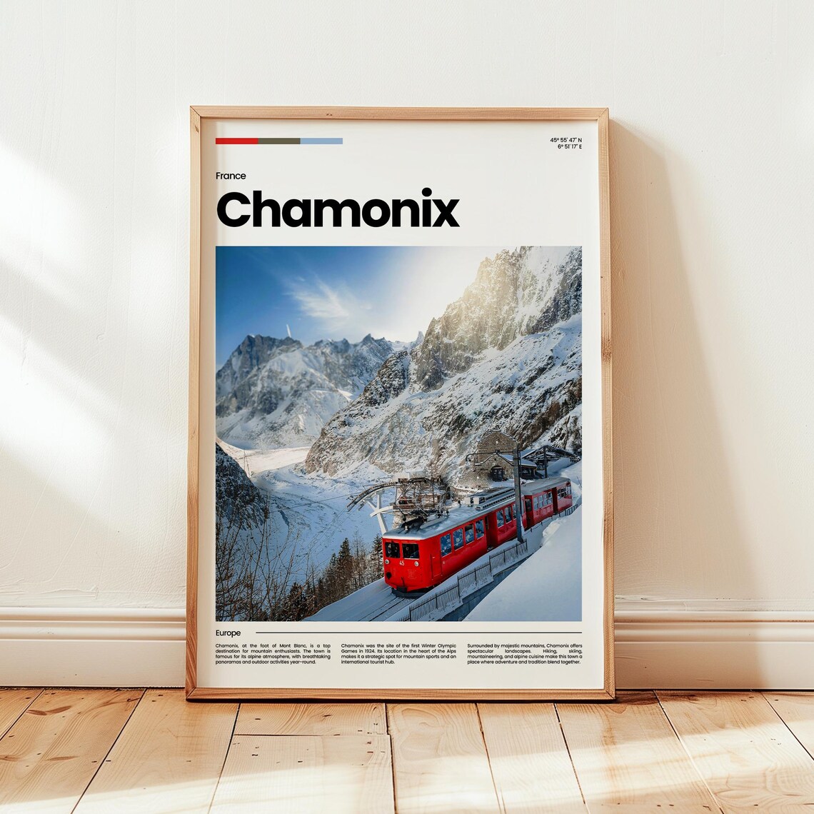 Chamonix Poster Print Photo Wall Art France Travel Gift