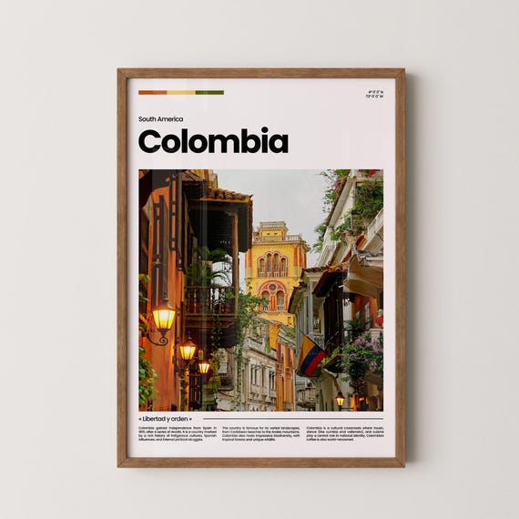 Colombia Travel Poster Colombia Poster Colombia Photo Poster Colombia Art Print South America Poster Travel Gift