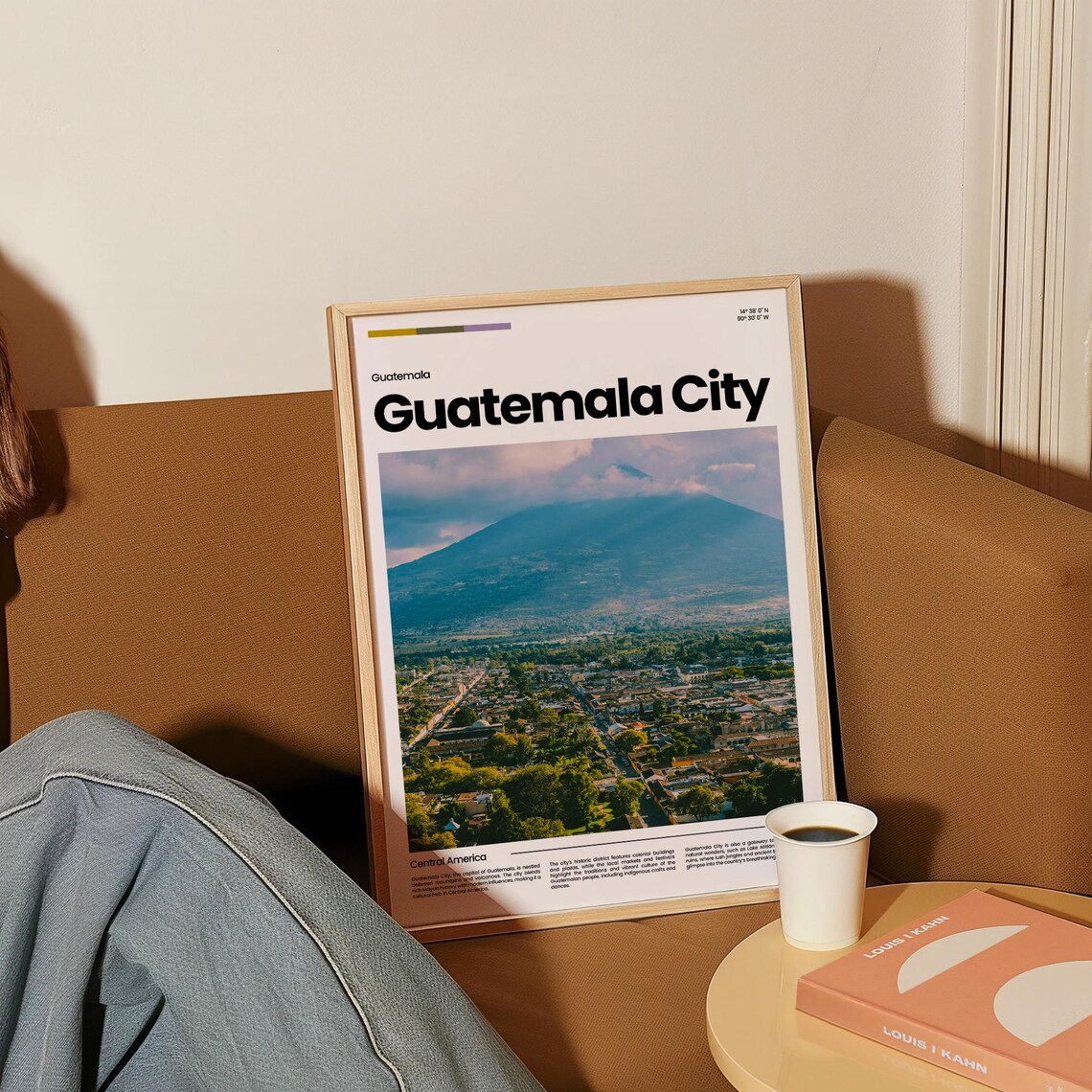 Guatemala City Volcano Valley View Central America Travel Poster - Image 4