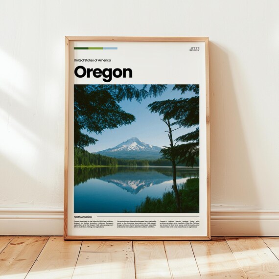 Oregon Poster Print Photo Wall Art United States Travel Gift