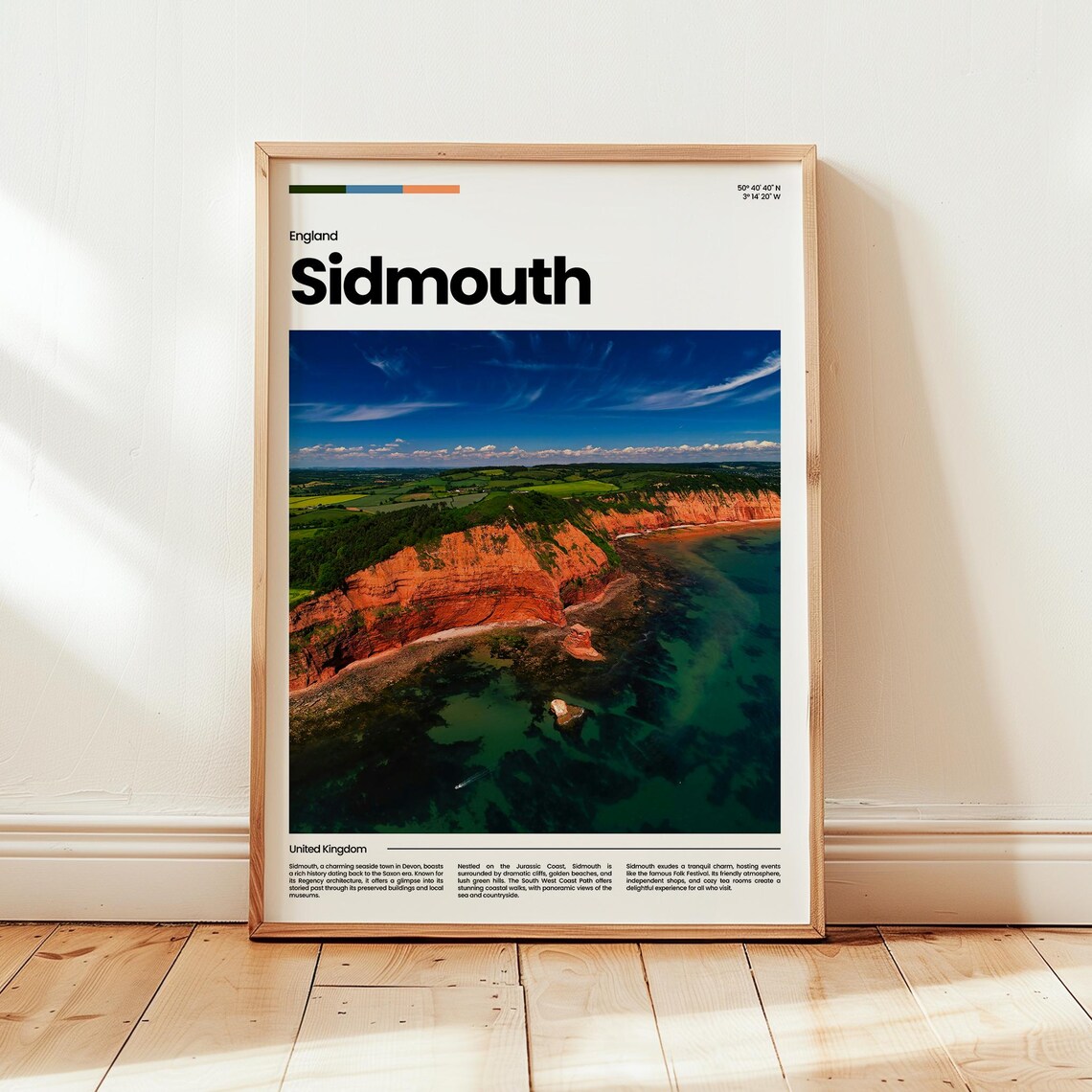 Sidmouth Poster Print Photo Wall Art England Travel Gift