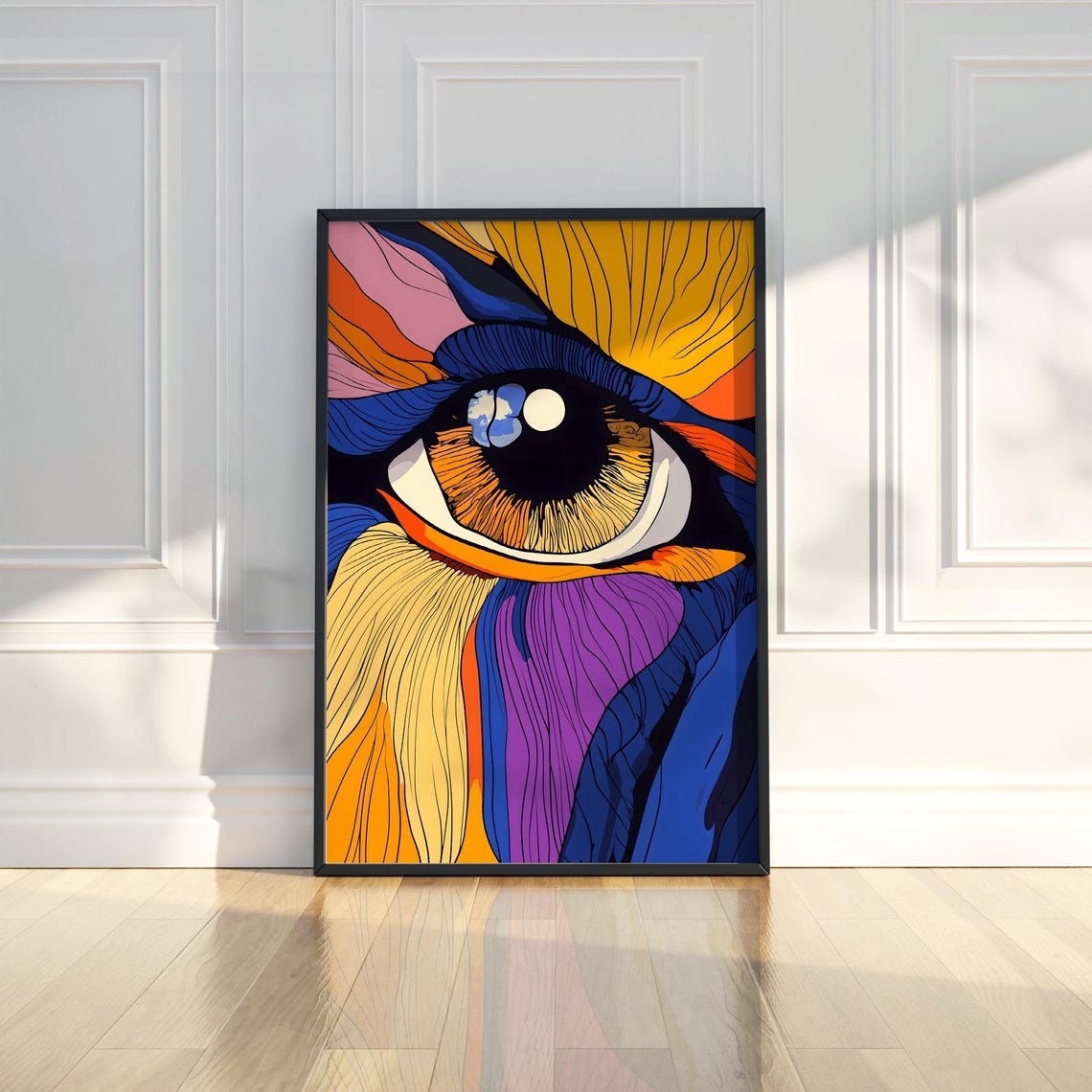 Pop Art Eye Close Up Bold Rainbow Colors Statement Art Print