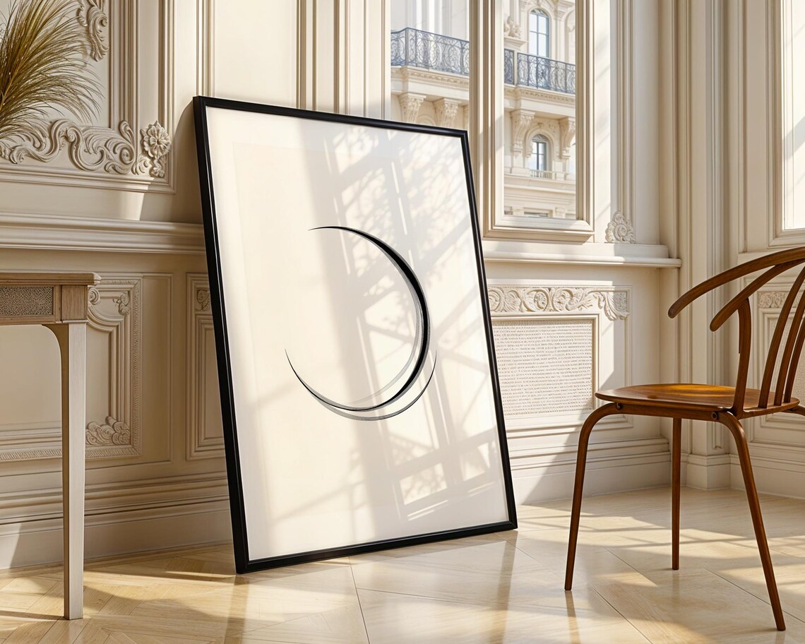 Minimalist Enso Circle Brush Art Poster for Zen Meditation Rooms - Image 3