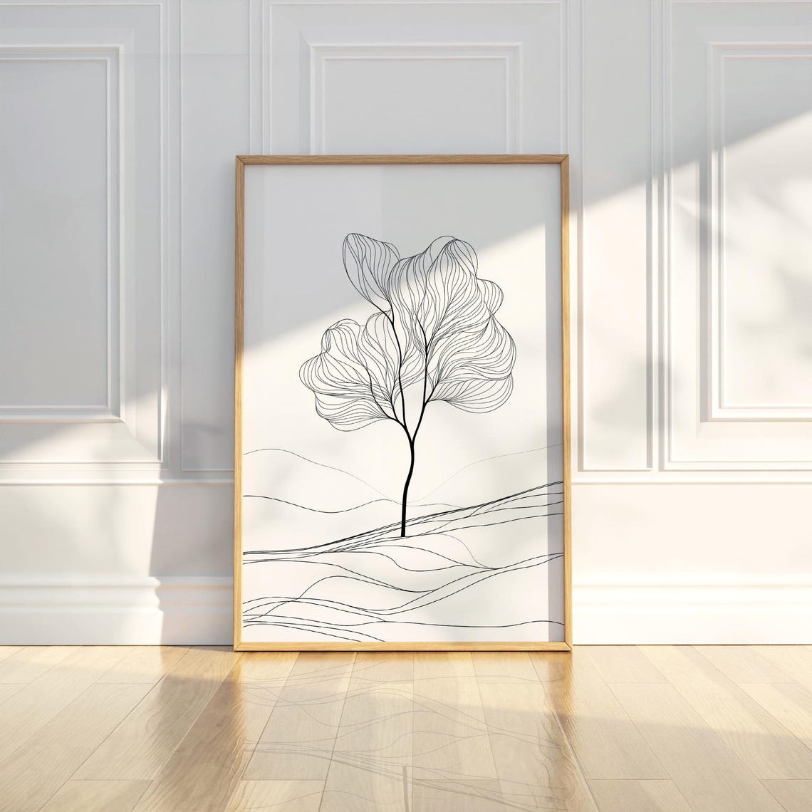 Flowing Tree Canopy Line Art Minimalist Modern Landscape Poster