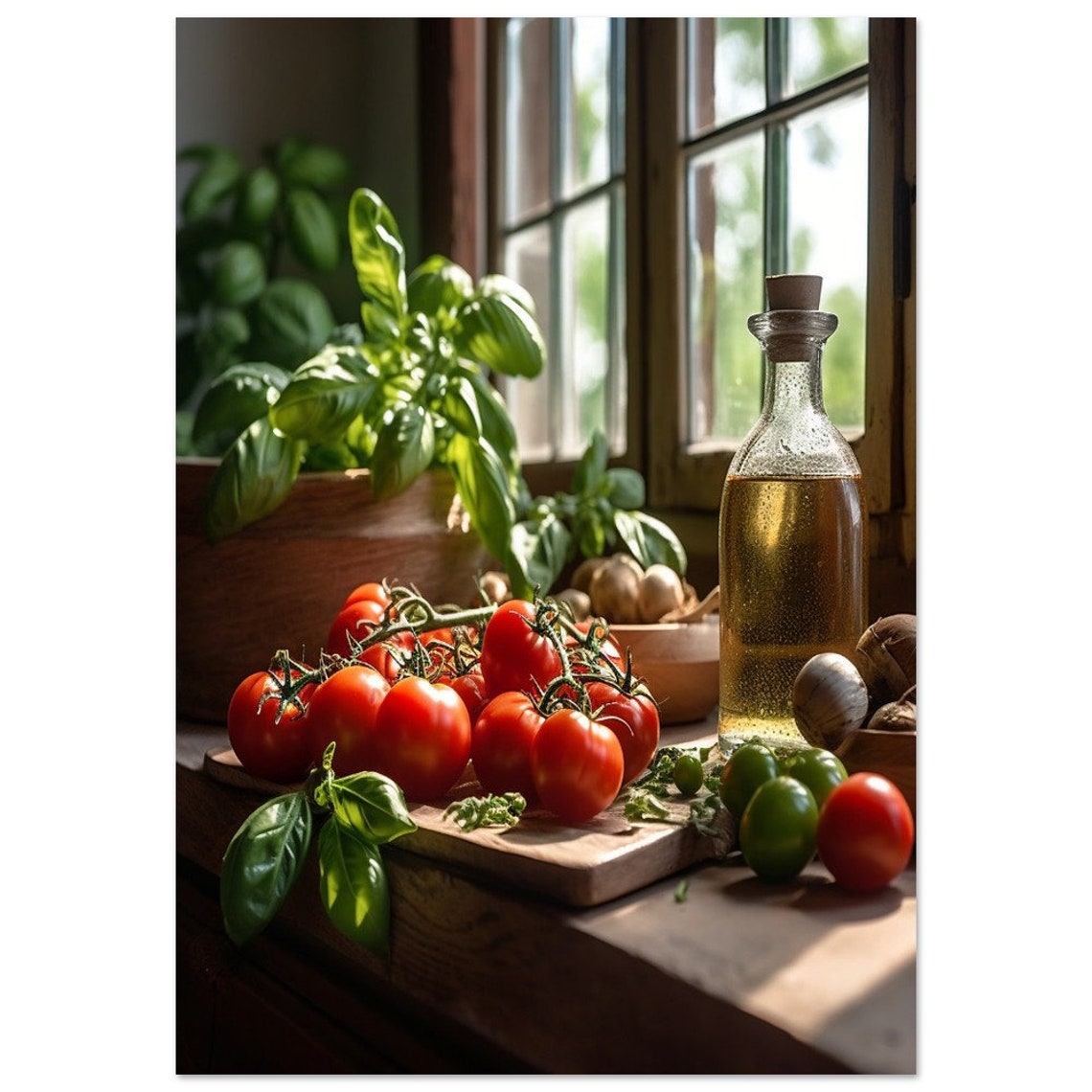 Kitchen Picture Tomato Basil Poster On Matte Premium Paper Decoration Wall Decoration - Image 2