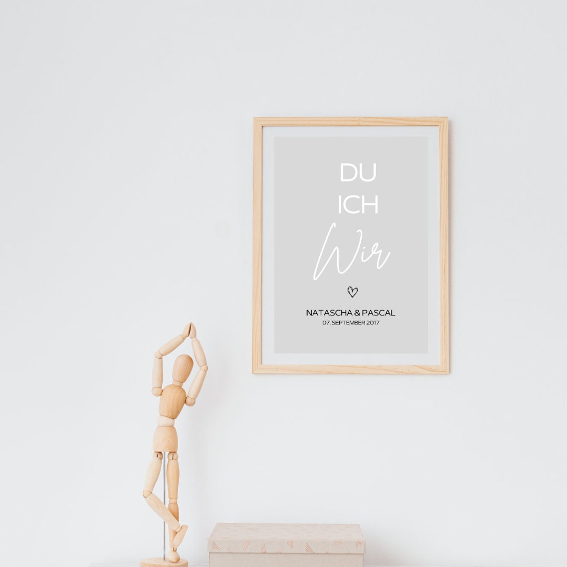 Personalizable Du Ich Wir Heart Names Date Romantic Couple Poster - Image 2