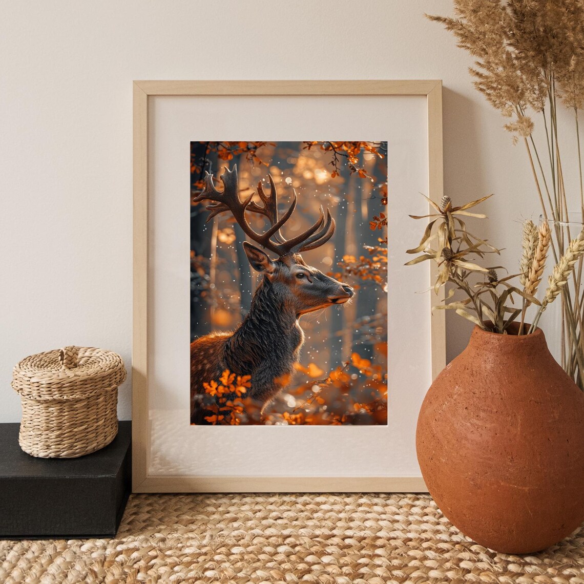 Autumn Deer Poster, Seasonal Wall Art Print - Image 3