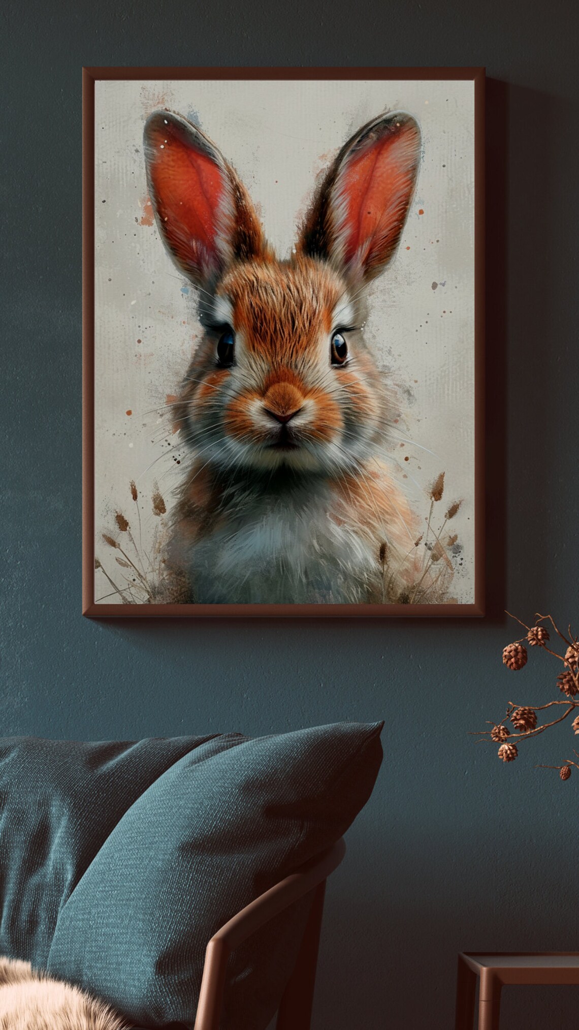 Easter Rabbit 2 Art Print, Easter Bunny Decoration - Image 3