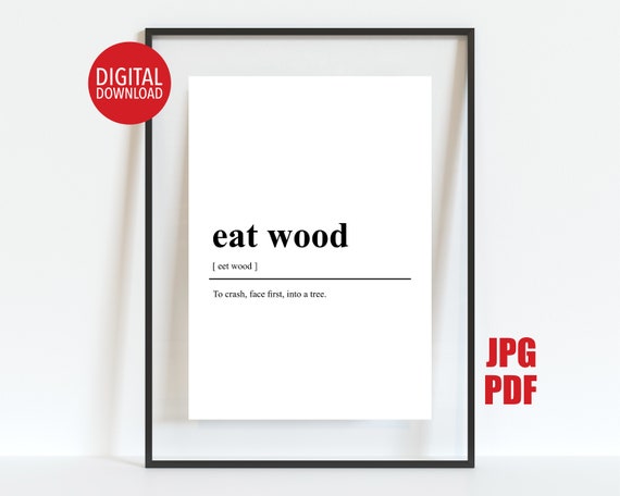 Ski Terminology Wall Art Eat Wood Definition Print Aprs Ski Dorm Room Decor Teen Boy Poster