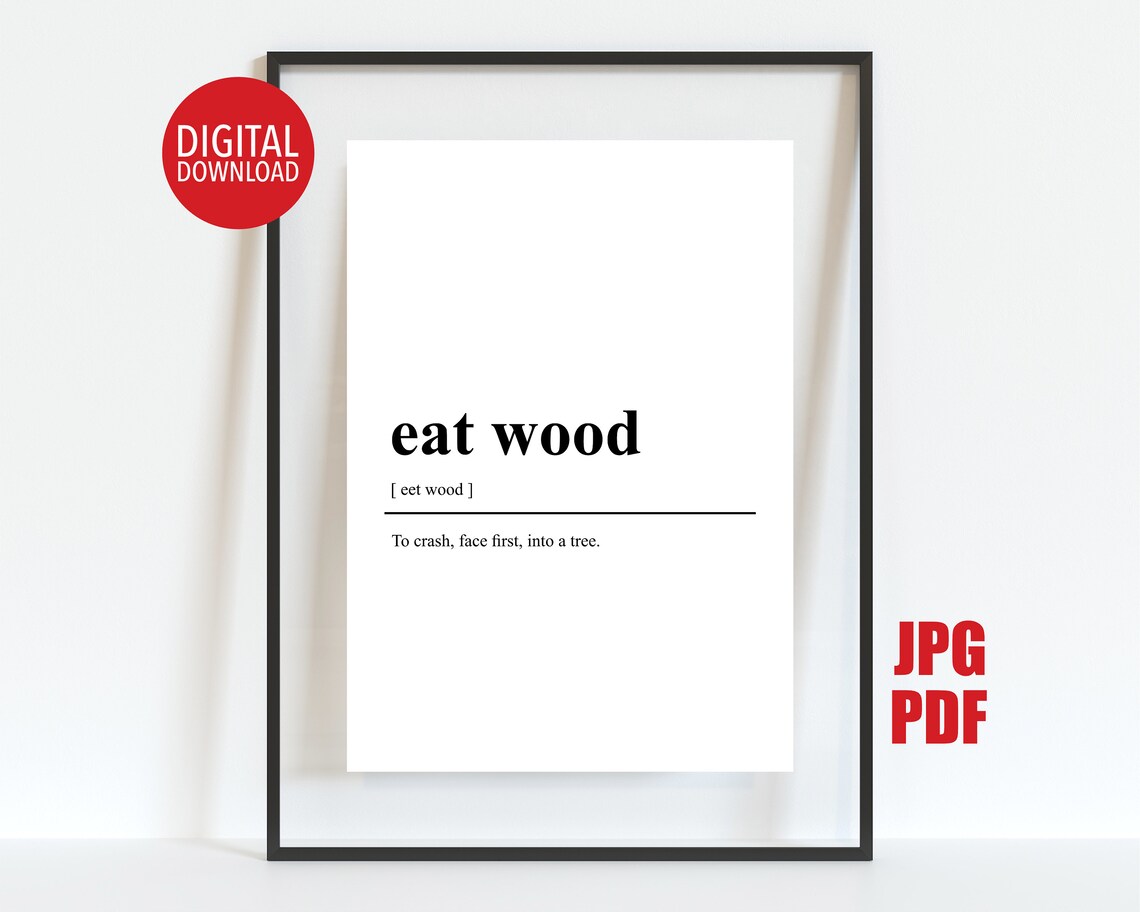 Eat Wood Ski Definition Funny Crash Dictionary Poster Gift For Skiers