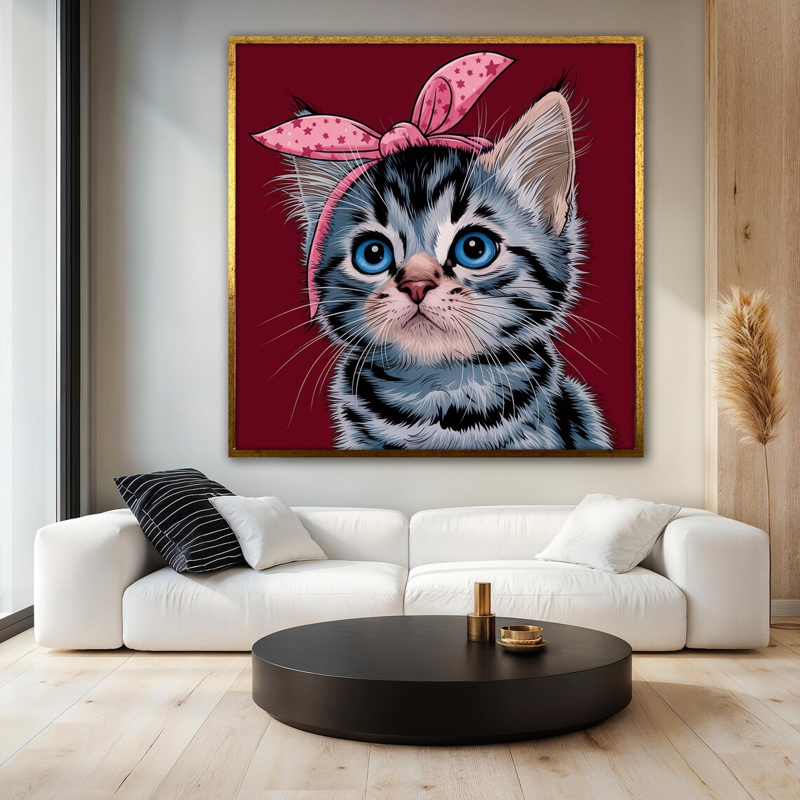 Cute Kitten Painting, Blue-Eyed Cat Gift - Image 3