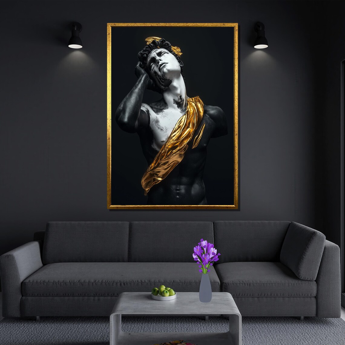 Male Sculpture, Modern Abstract Wall Art Print - Image 3