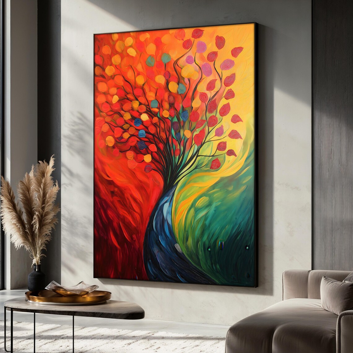Colorful Abstract Tree Art Print, Modern Decor
