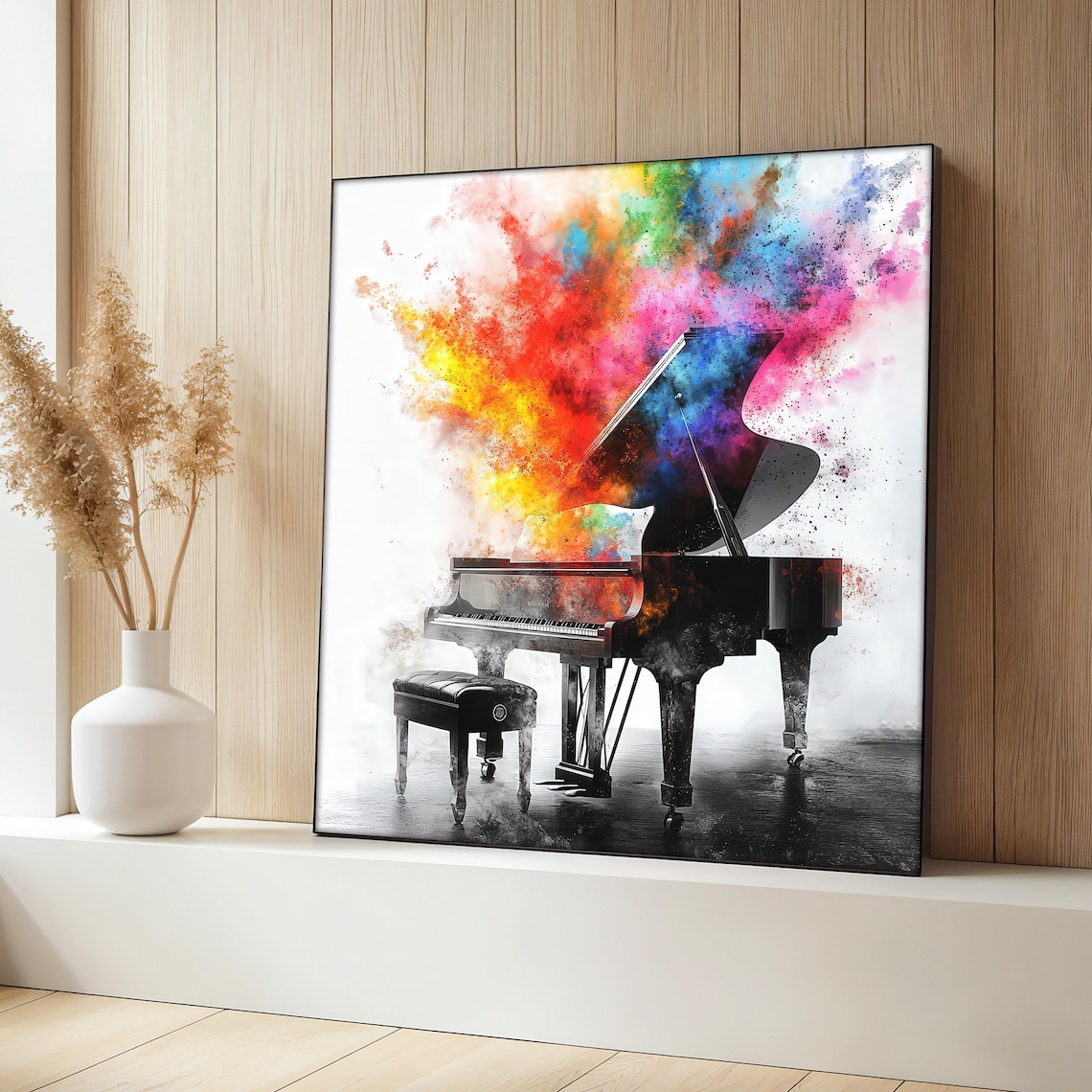 Grand Piano Painting, Abstract Living Room Decor