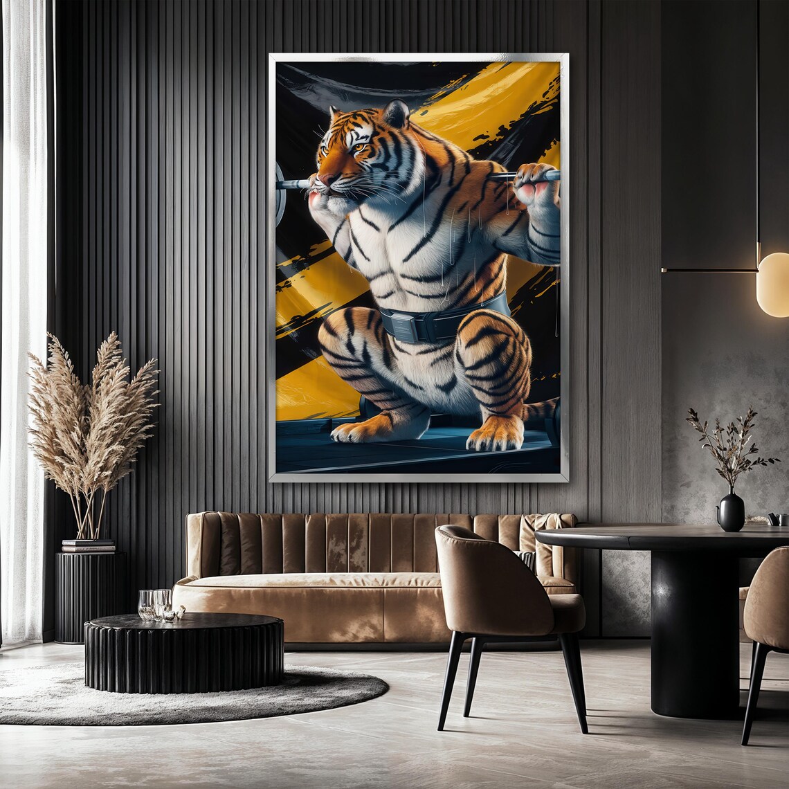 Powerful Tiger Painting, Motivational Fitness Art - Image 2
