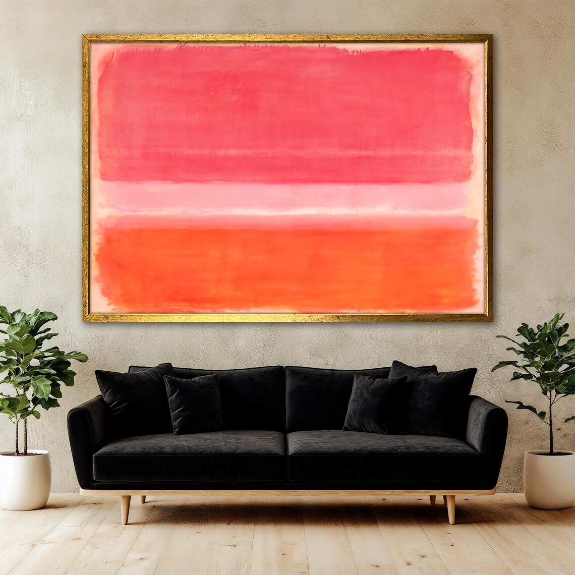 Mark Rothko Painting, Pink And Orange Abstract - Image 3