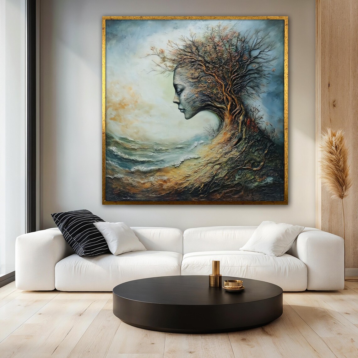 Abstract Nature Woman Painting, Surreal Fantasy Art Print - Image 3