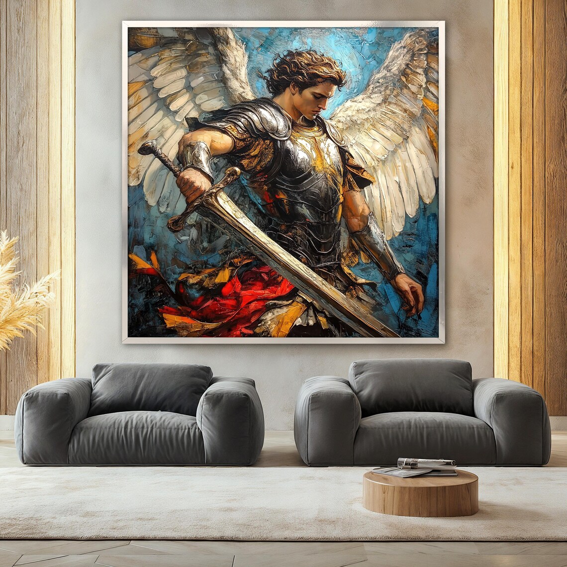 Archangel Warrior, Christian Gift Decor Artwork - Image 2