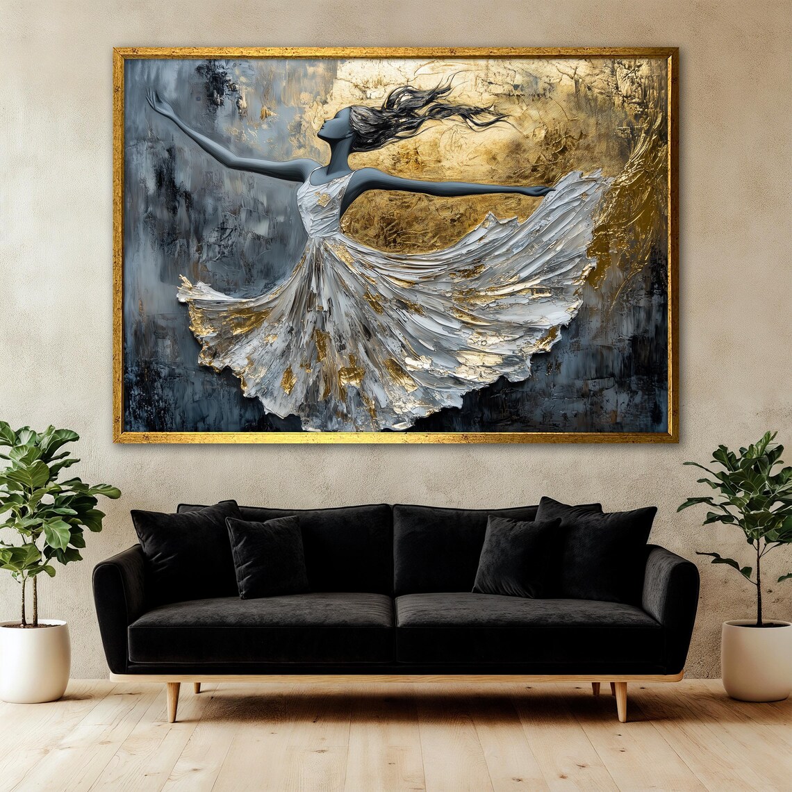 Elegant Dancing Woman Painting, Ballet Dancer - Image 3