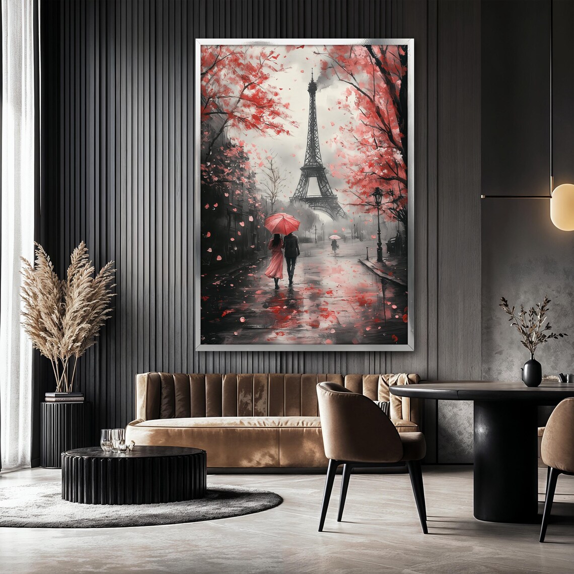 Paris Romance Painting, Eiffel Tower Cityscape - Image 2