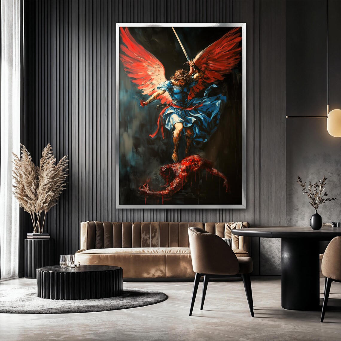 Archangel Michael Painting, Warrior Angel Battle Scene - Image 2