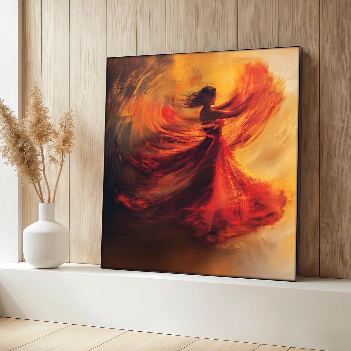 Fiery Dancing Woman Abstract Dancer Art Print