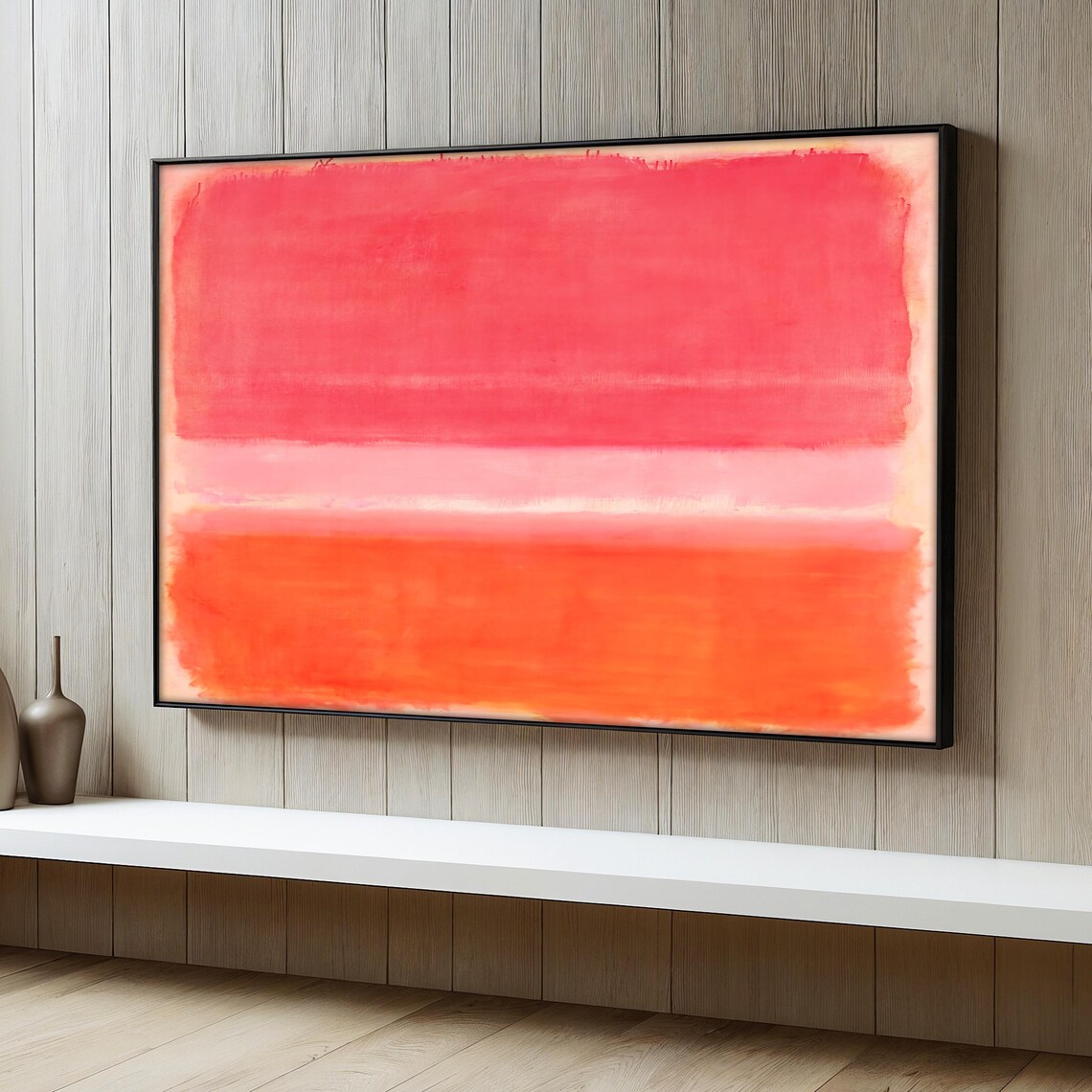 Mark Rothko Painting, Pink And Orange Abstract