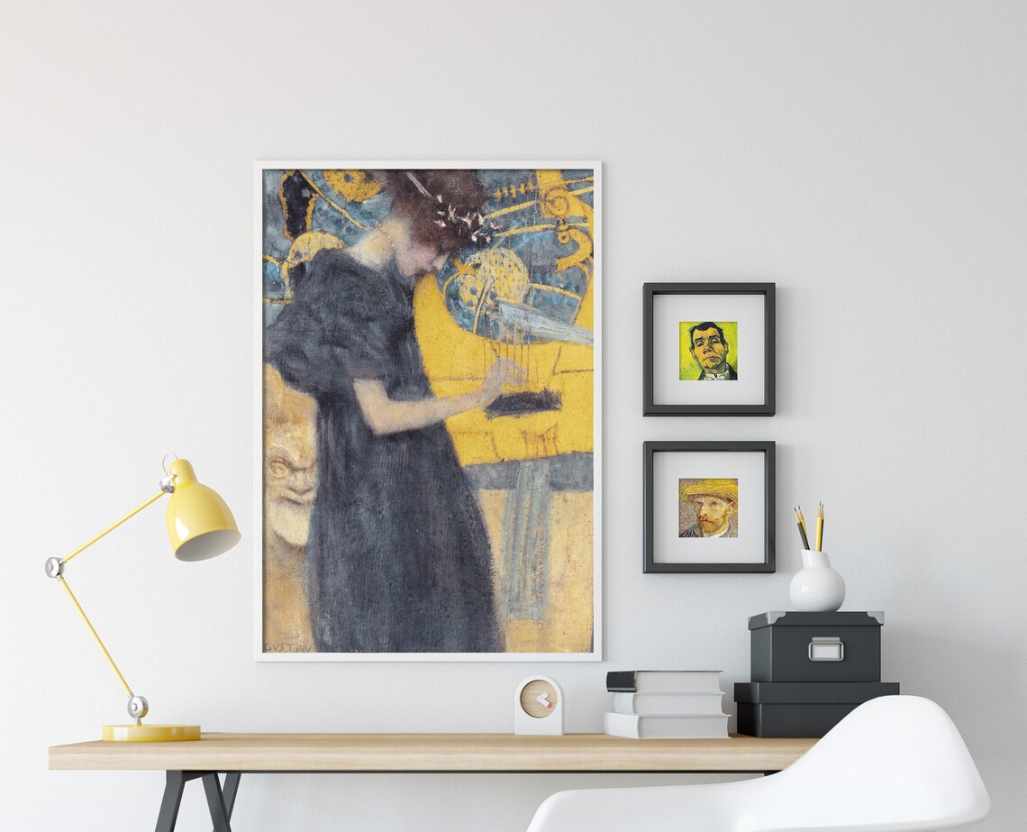Gustav Klimt Music 1895 Art Print, Musical Instruments - Image 4