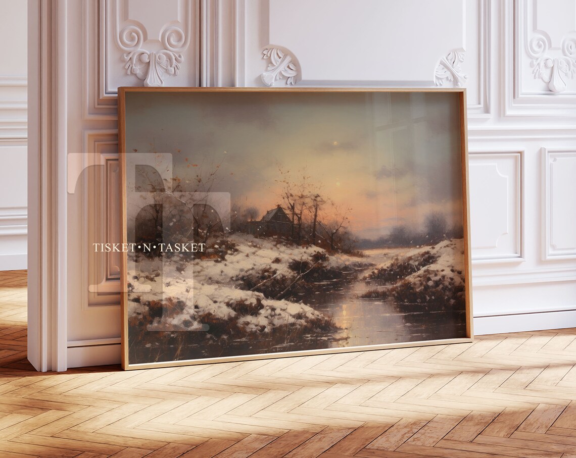 Snowy Winter Country Landscape Art Print