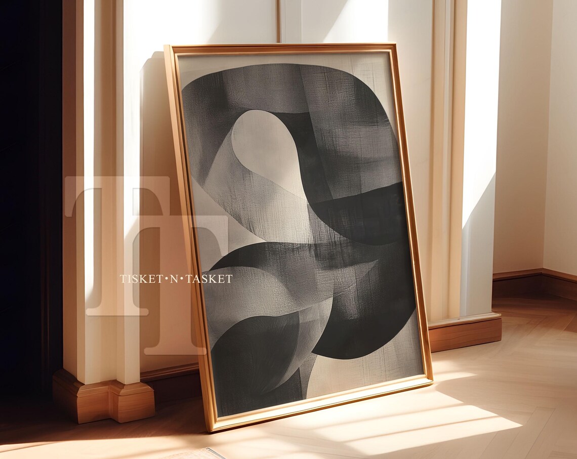 Bold Black Mid Century Modern Abstract Minimalism
